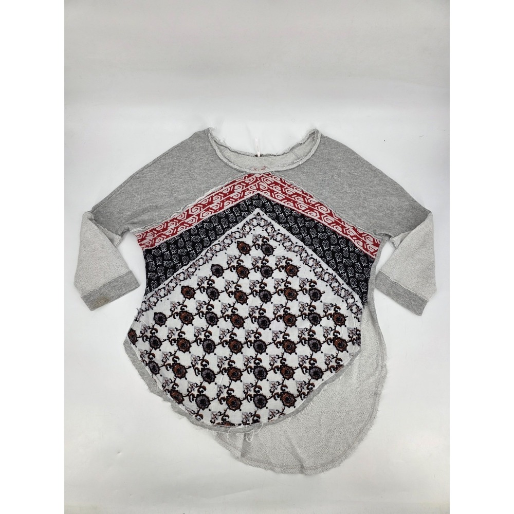 Free People Women's"Del Rey" Bandana Front Pull Over Size Large Multicolor